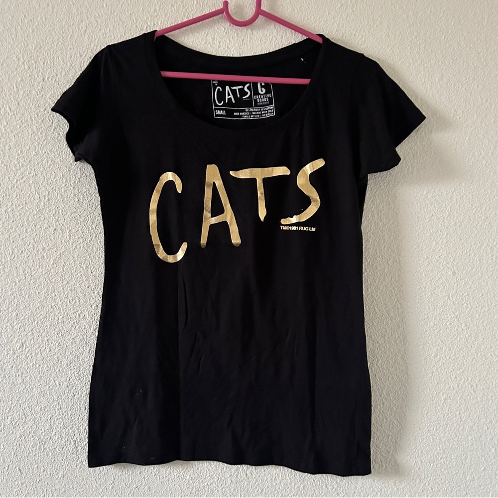 CATS Creative Goods Theatre Play Tshirt Women’s Small Black Gold Graphic